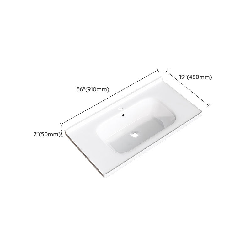 Modern Basin Sink Porcelain with Overflow Drop-in Bathroom Sink(Not Included Faucet)