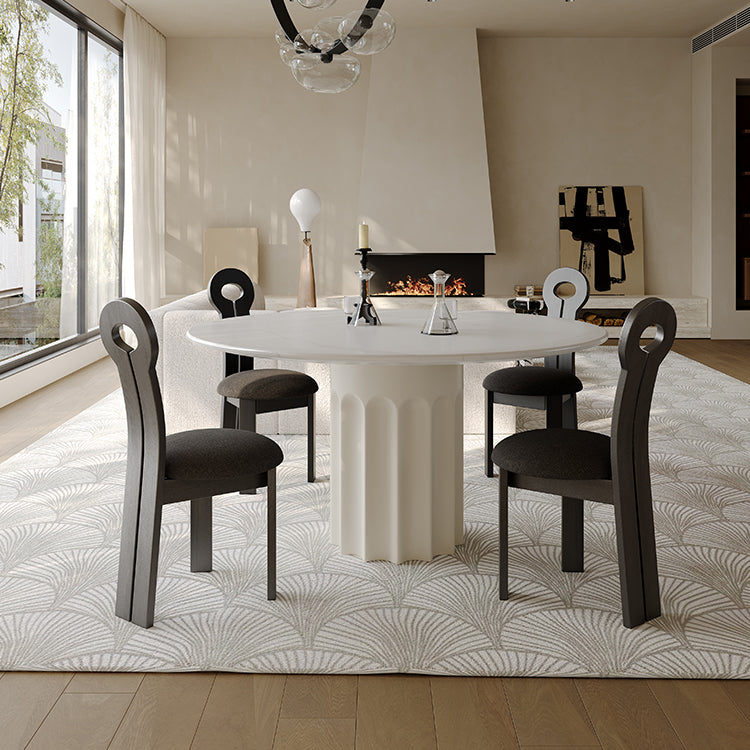 Dining Room Contemporary Dinner Table Stone Pedestal Dining Table