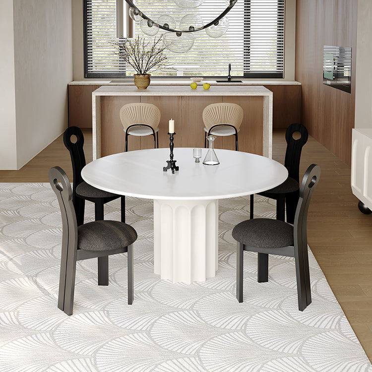Dining Room Contemporary Dinner Table Stone Pedestal Dining Table