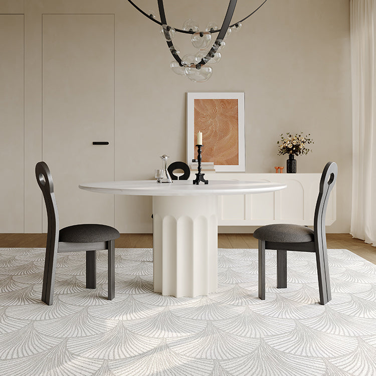 Dining Room Contemporary Dinner Table Stone Pedestal Dining Table