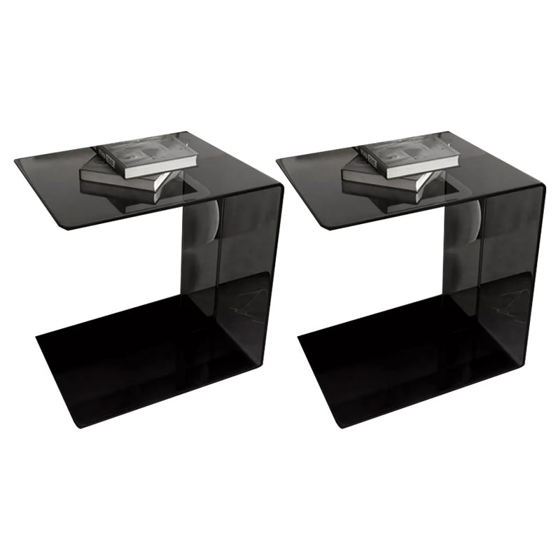 21"H Glam Corner Table Acrylic Square Accent Side Table for Living Room