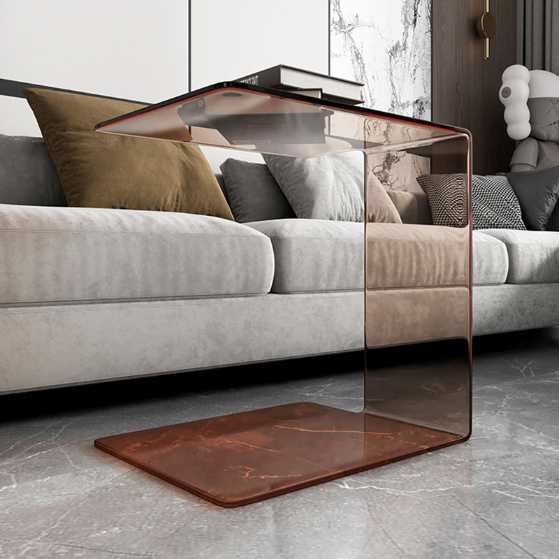 21"H Glam Corner Table Acrylic Square Accent Side Table for Living Room