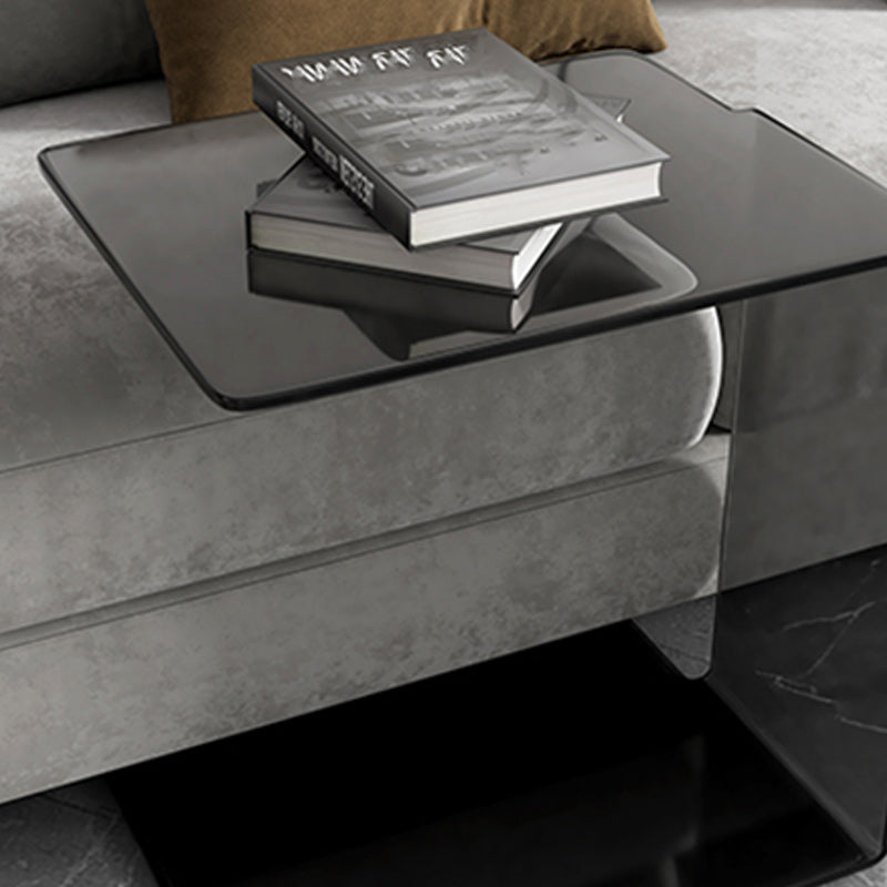 21"H Glam Corner Table Acrylic Square Accent Side Table for Living Room