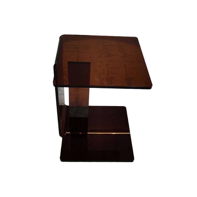 21"H Glam Corner Table Acrylic Square Accent Side Table for Living Room