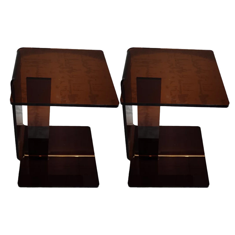 21"H Glam Corner Table Acrylic Square Accent Side Table for Living Room
