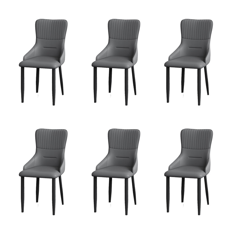 Industrial Style Arm Chair Faux Leather Parsons Chair for Home