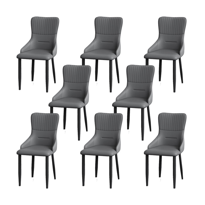 Industrial Style Arm Chair Faux Leather Parsons Chair for Home