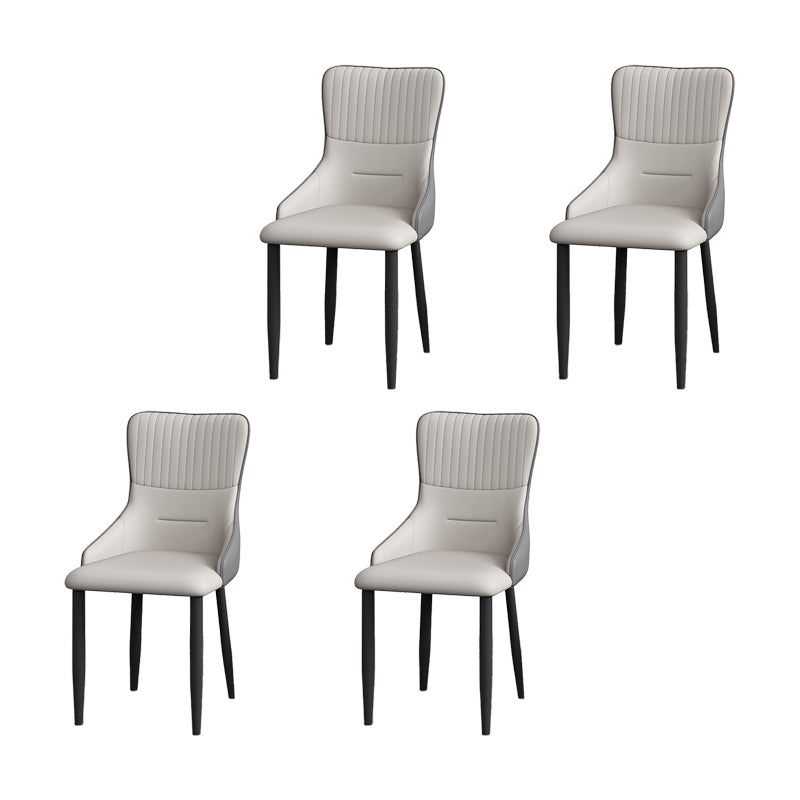 Industrial Style Arm Chair Faux Leather Parsons Chair for Home