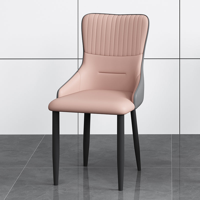 Industrial Style Arm Chair Faux Leather Parsons Chair for Home