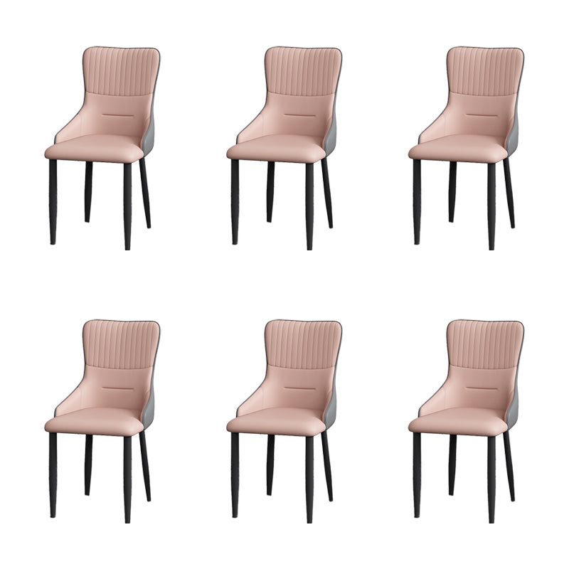 Industrial Style Arm Chair Faux Leather Parsons Chair for Home