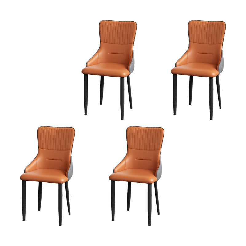 Industrial Style Arm Chair Faux Leather Parsons Chair for Home