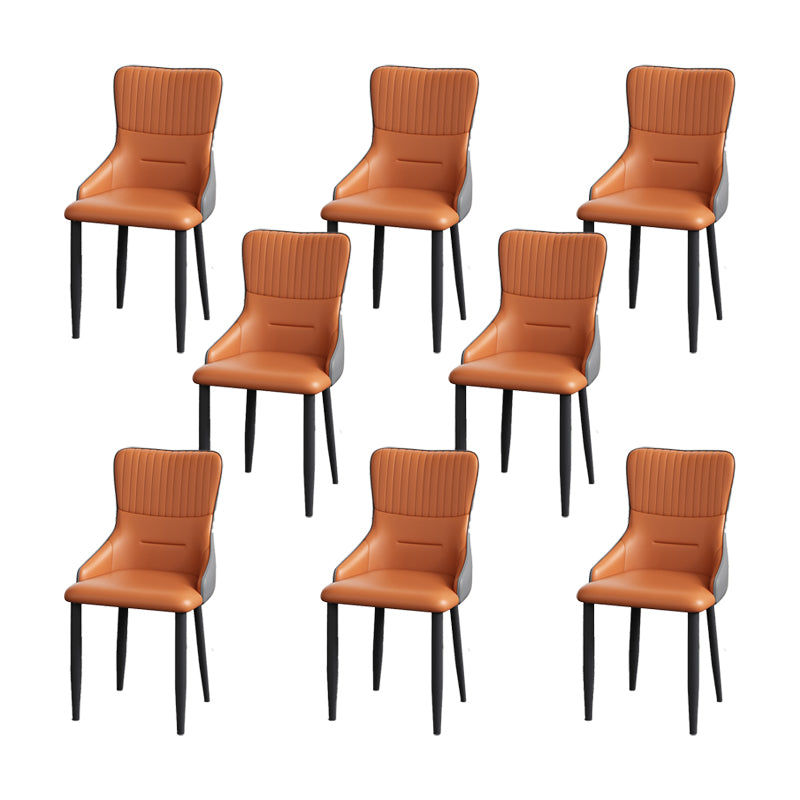 Industrial Style Arm Chair Faux Leather Parsons Chair for Home