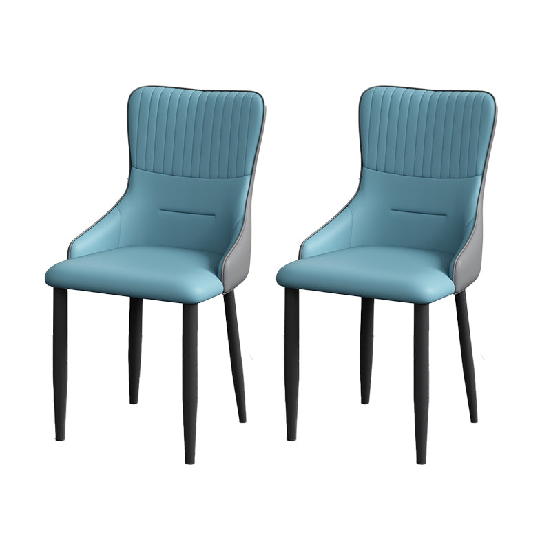 Industrial Style Arm Chair Faux Leather Parsons Chair for Home