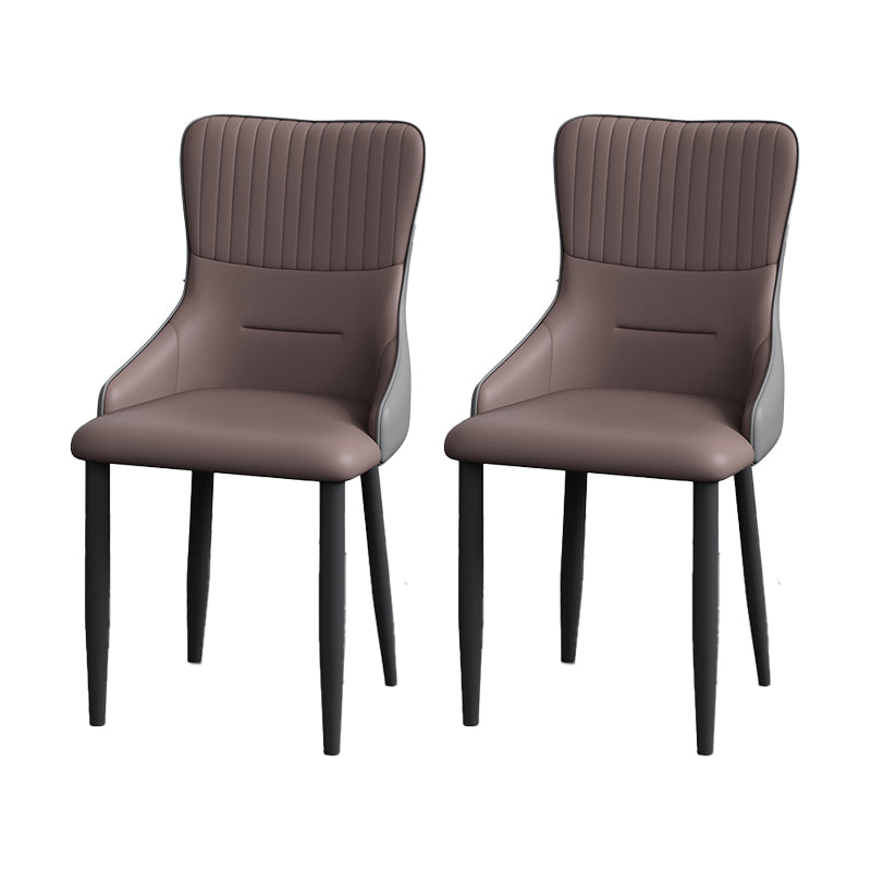 Industrial Style Arm Chair Faux Leather Parsons Chair for Home