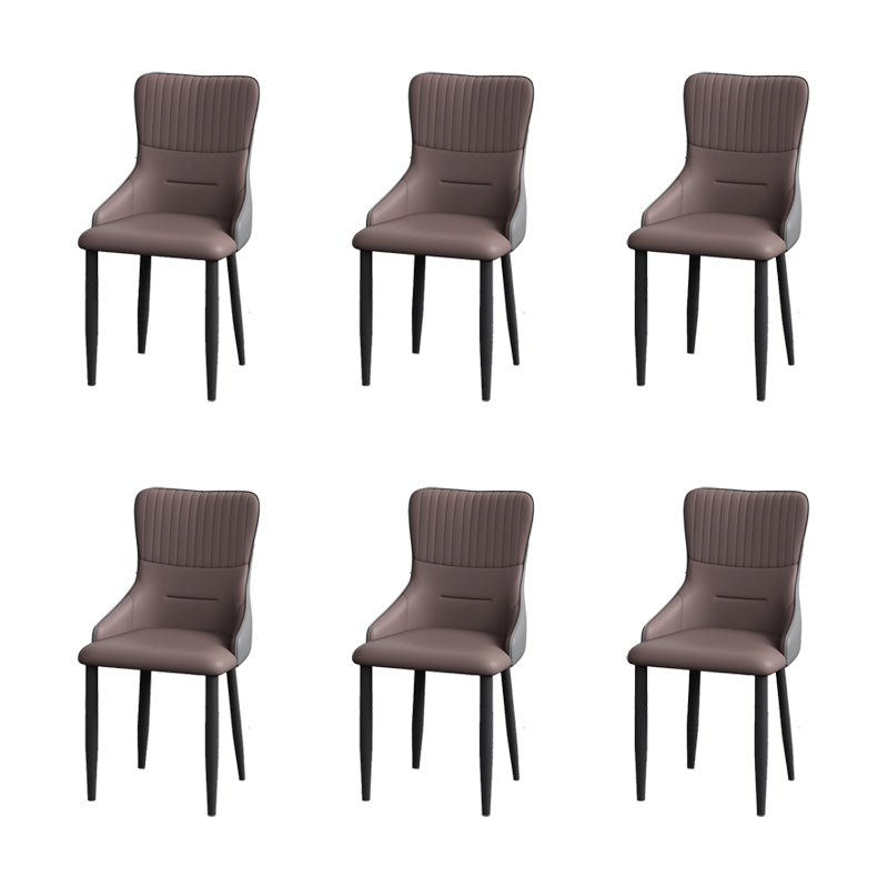 Industrial Style Arm Chair Faux Leather Parsons Chair for Home
