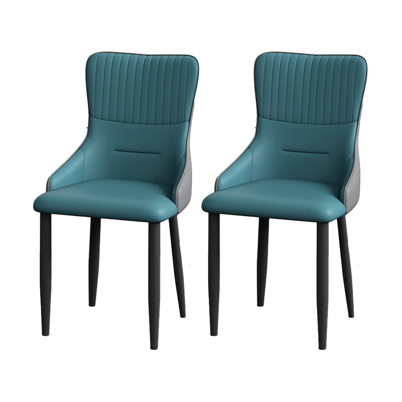 Industrial Style Arm Chair Faux Leather Parsons Chair for Home