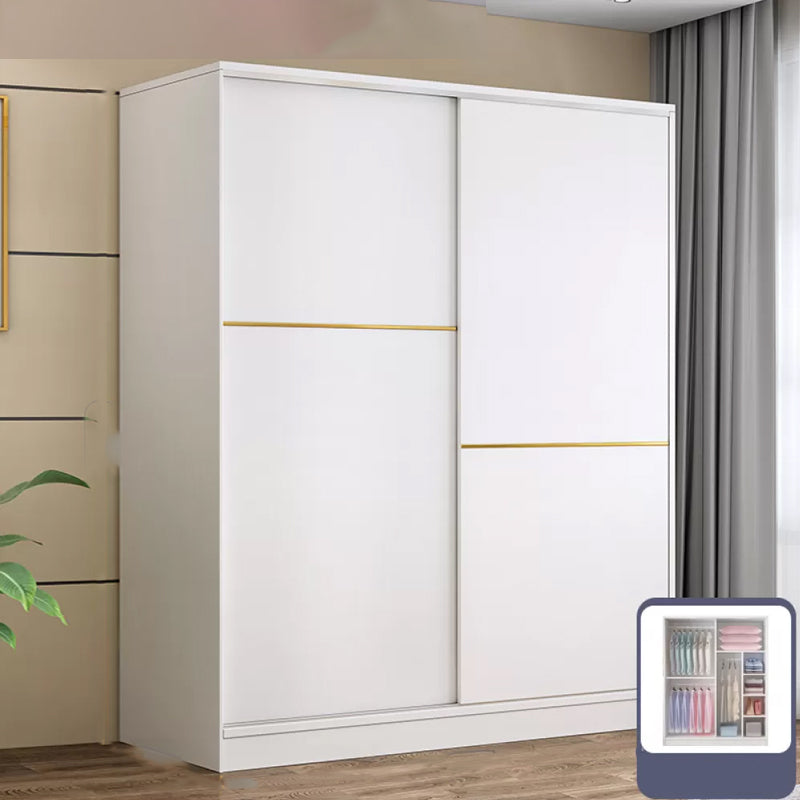 Contemporary White Wood Frame Wardrobe Freestanding Wardrobe with Soft Close Doors
