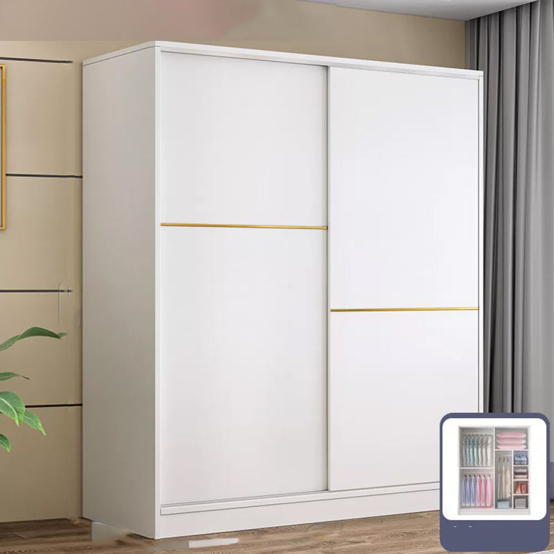 Contemporary White Wood Frame Wardrobe Freestanding Wardrobe with Soft Close Doors