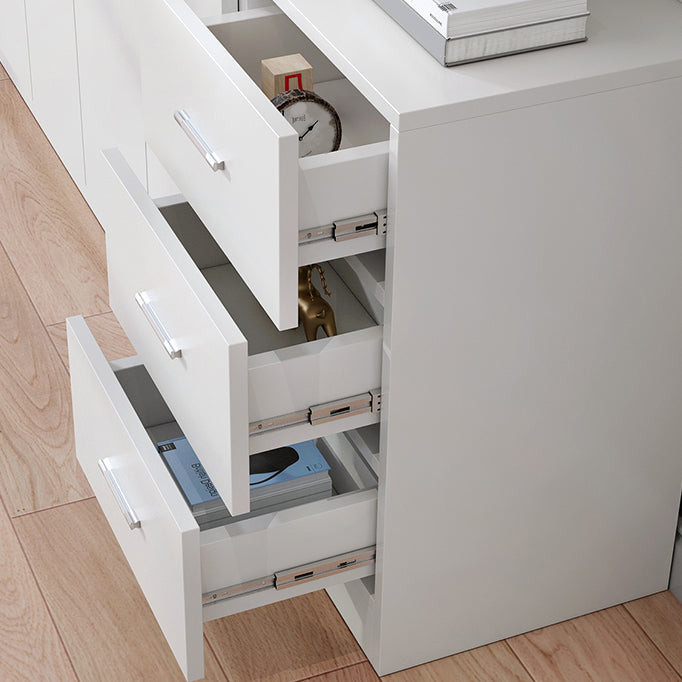 Contemporary White Wood Frame Wardrobe Freestanding Wardrobe with Soft Close Doors