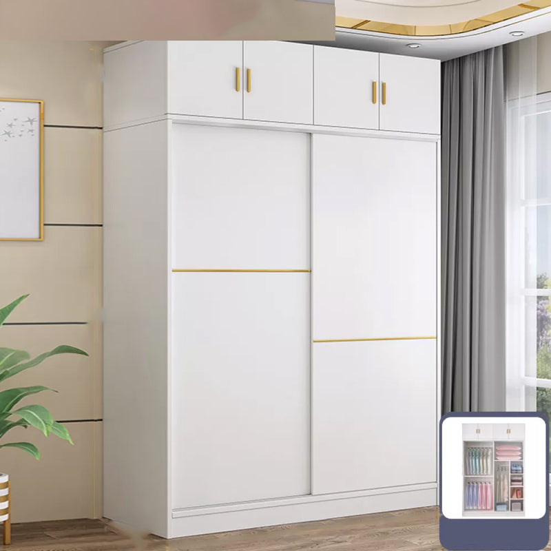 Contemporary White Wood Frame Wardrobe Freestanding Wardrobe with Soft Close Doors