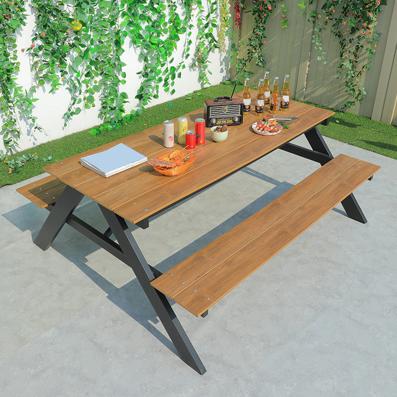 Waterproof Courtyard Table Modern Rectangle Aluminum Outdoor Table