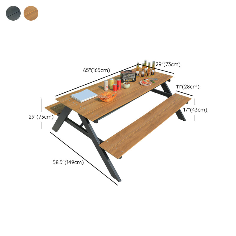 Waterproof Courtyard Table Modern Rectangle Aluminum Outdoor Table