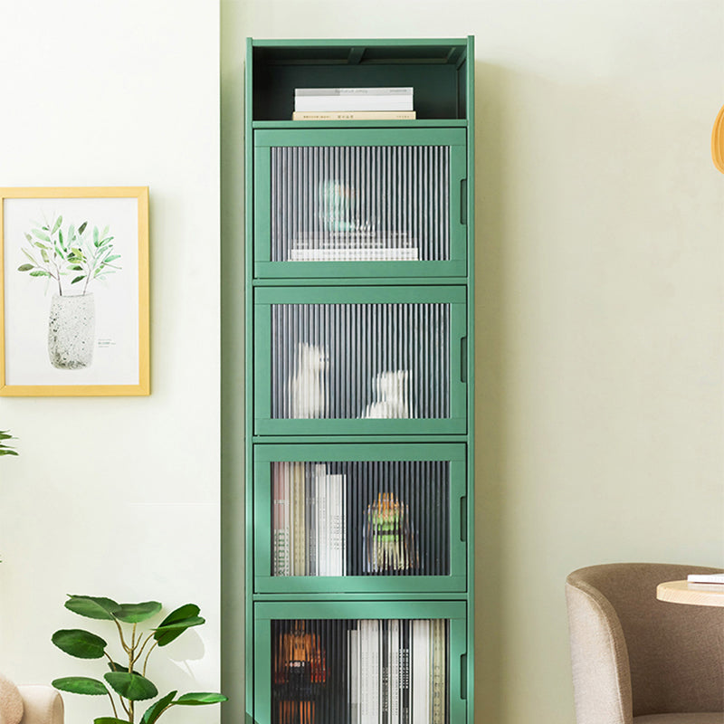 Contemporary Green Wood Accent Cabinet Rectangle Grooves Accent Cabinet