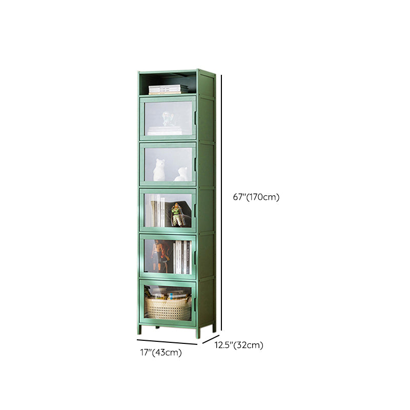 Contemporary Green Wood Accent Cabinet Rectangle Grooves Accent Cabinet