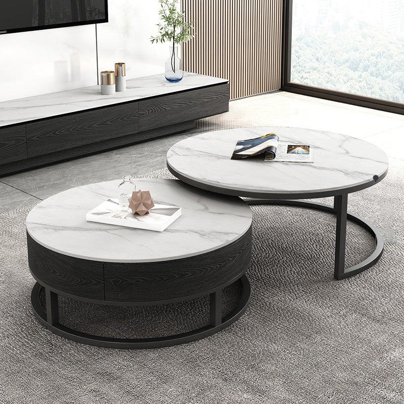 Slate Coffee Table Slate Nesting Coffee Table Set with Storage Drawer