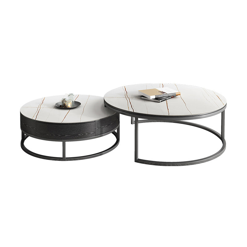 Slate Coffee Table Slate Nesting Coffee Table Set with Storage Drawer