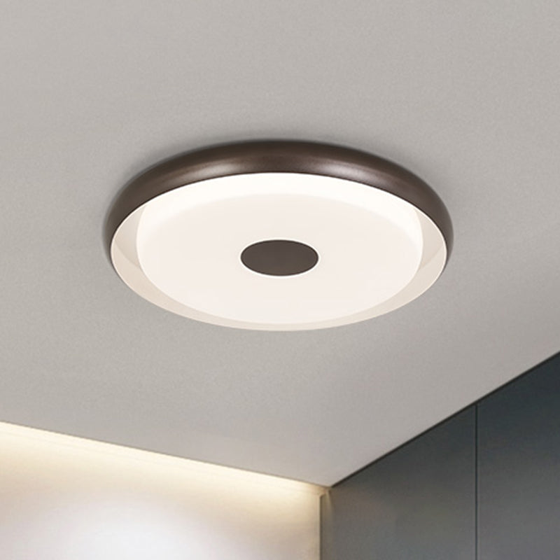 18"/21" Wide Modern Halo Flush Mount Light Iron LED Bedroom Flushmount Lighting in Coffee