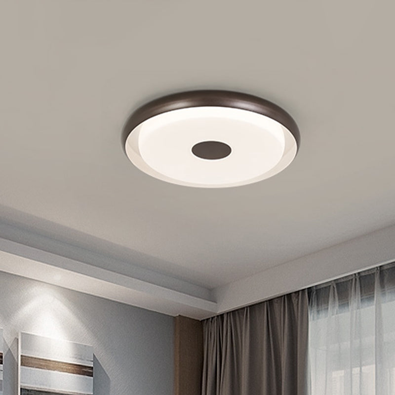 18"/21" breite moderne Halo-Unterputzleuchte aus Eisen, LED-Schlafzimmer-Unterputzbeleuchtung in Kaffeebraun