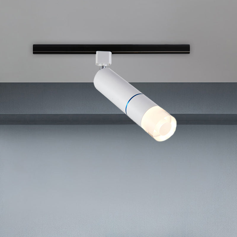 Tube Clothing Store Semi Flush Aluminium LED Modern Rotatable Flush Mount Lighting in White/Pink/Blue
