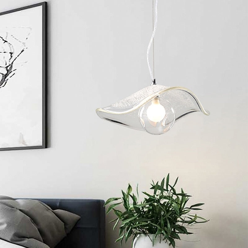 Qualle Hanging Light Kit Minimalist Clear Saatglas 1-Licht-Esstisch Anhänger Deckenlampe