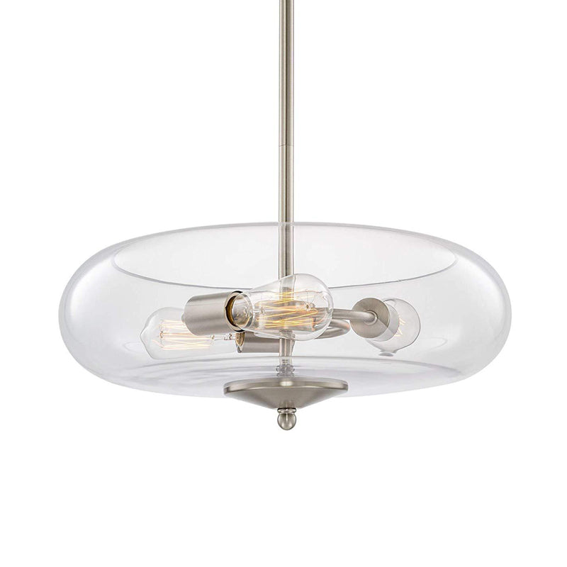 Chrom Fischtank Kronleuchter Licht Einfache 3 Leuchten klare Glashängelampe für das Restaurant