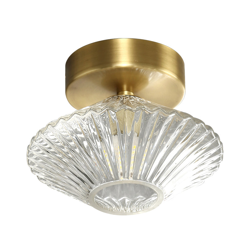 Diamond Bedroom Semi Flush Monte Clear Prismático 1 Cabeza Modernista Flush Lights en oro
