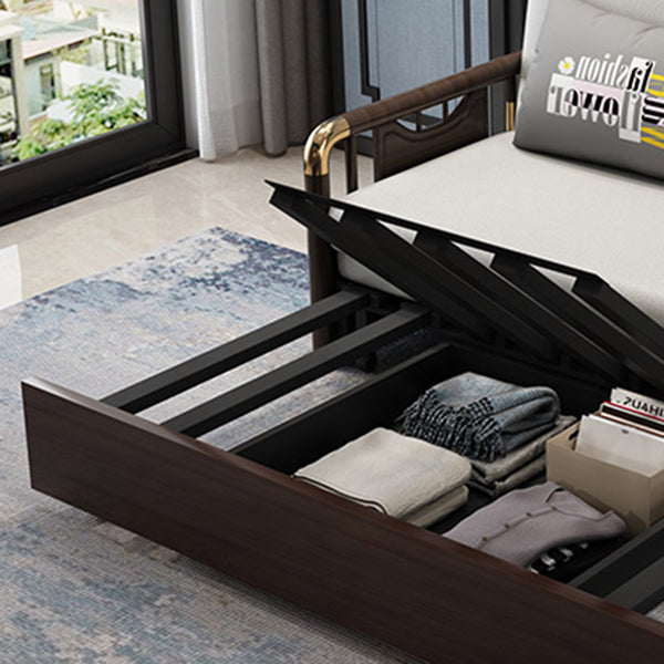 Contemporary Metal Futon Sleeper Sofa Pillow Back Futon and Mattress