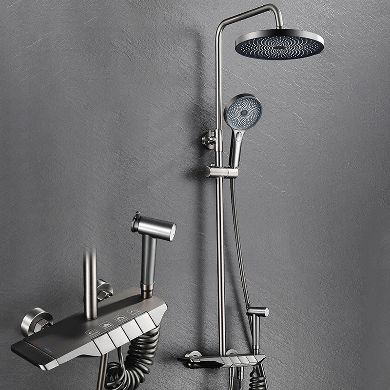 Modern Thermostatic Shower Combo Slide Bar Valve Included Shower System