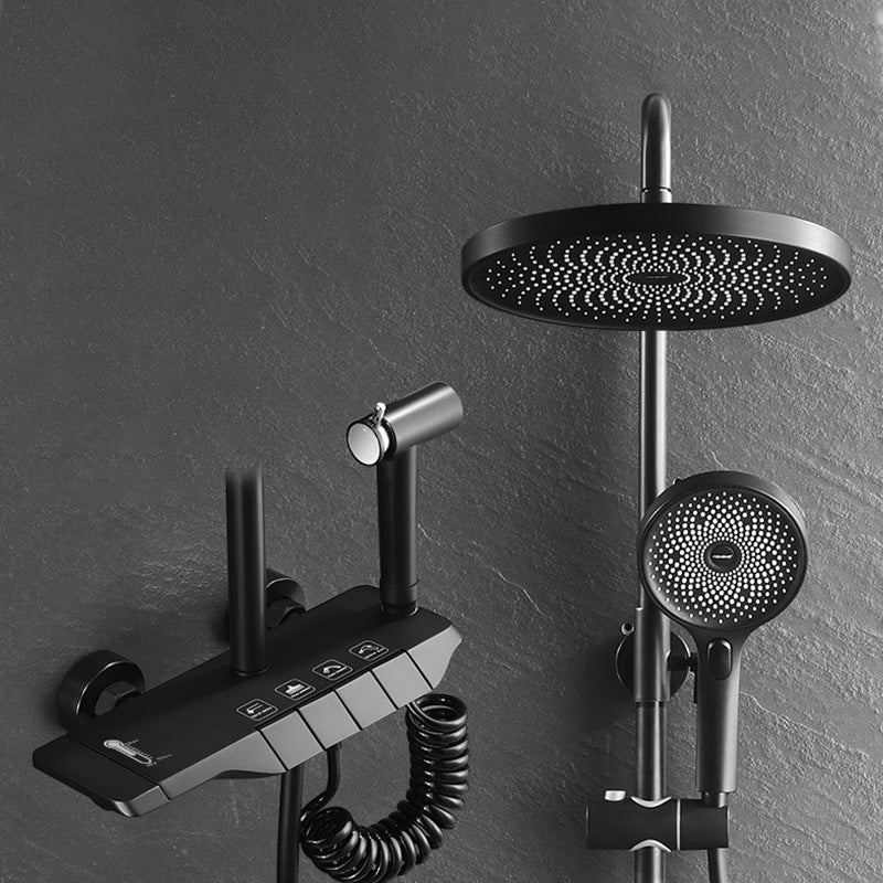Modern Thermostatic Shower Combo Slide Bar Valve Included Shower System