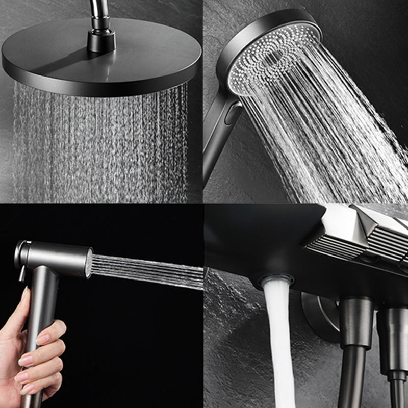 Modern Thermostatic Shower Combo Slide Bar Valve Included Shower System