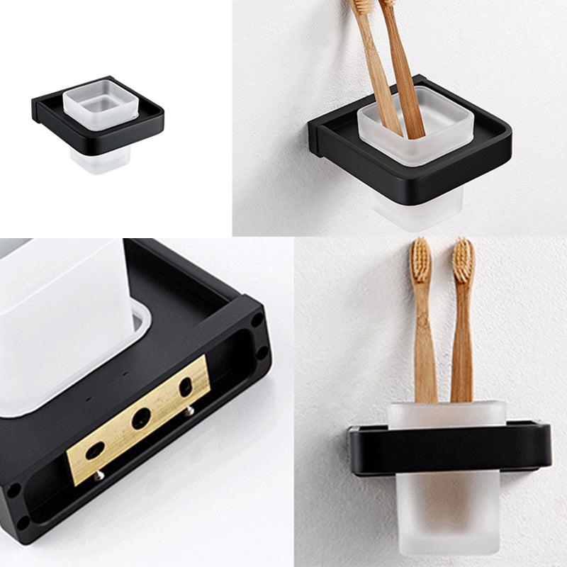 Black Bathroom Accessories Hardware Set with Towel Bar and Bath Shelf