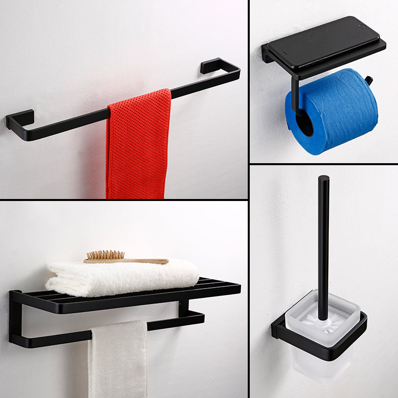 Black Bathroom Accessories Hardware Set with Towel Bar and Bath Shelf