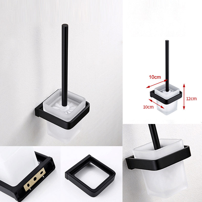 Black Bathroom Accessories Hardware Set with Towel Bar and Bath Shelf