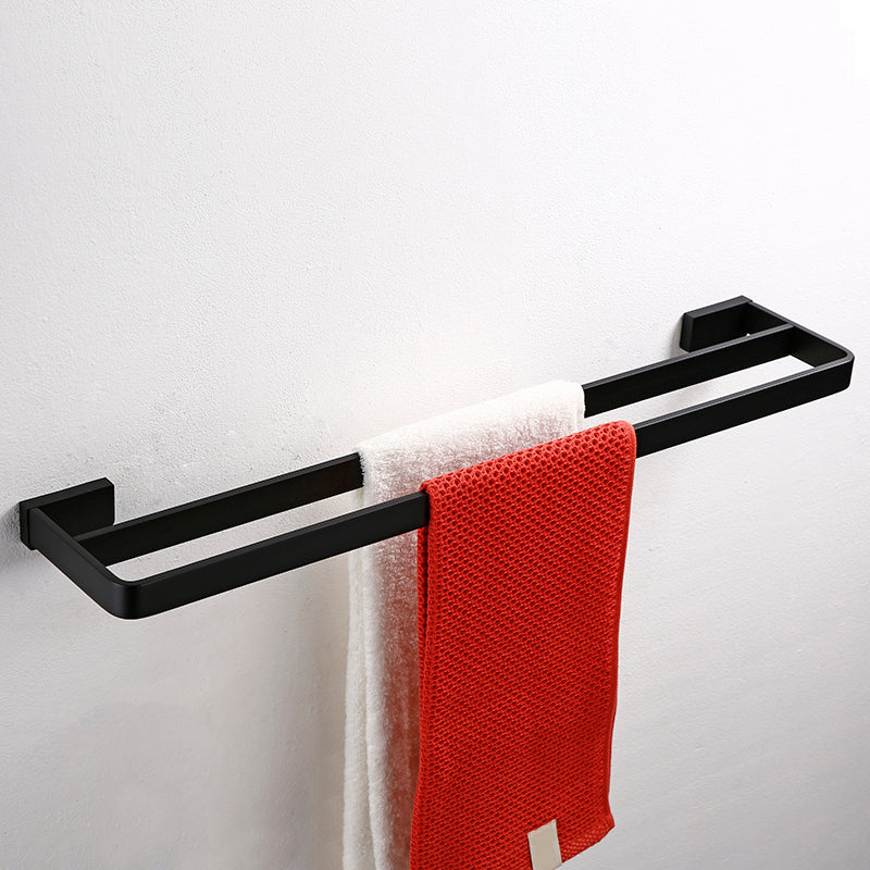 Black Bathroom Accessories Hardware Set with Towel Bar and Bath Shelf