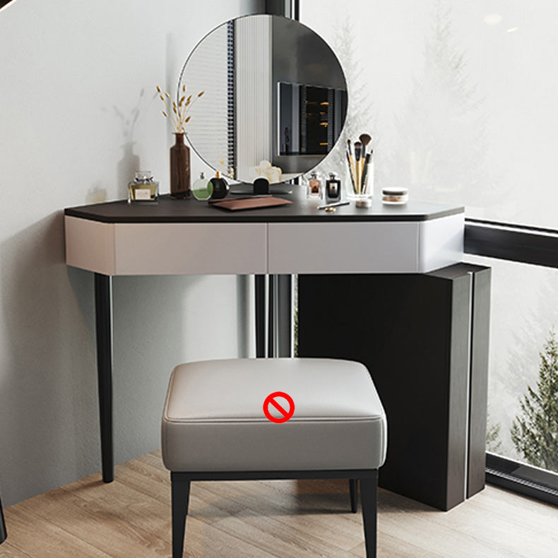 Modern Make-up Vanity with 3 Drawers in Black Solid Wood Vanity Desk