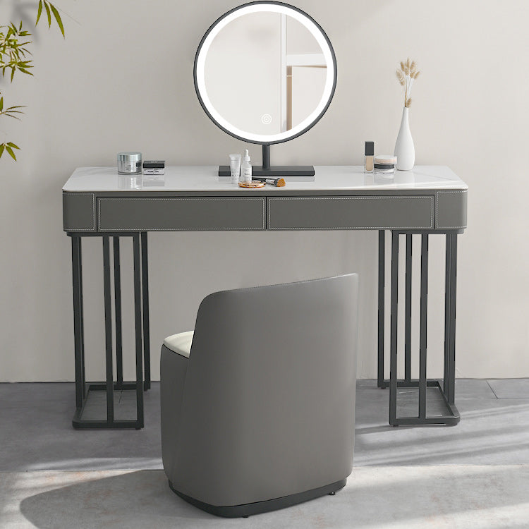 Modern Stone Top Makeup Dressing Table with 2 Drawers for Bedroom