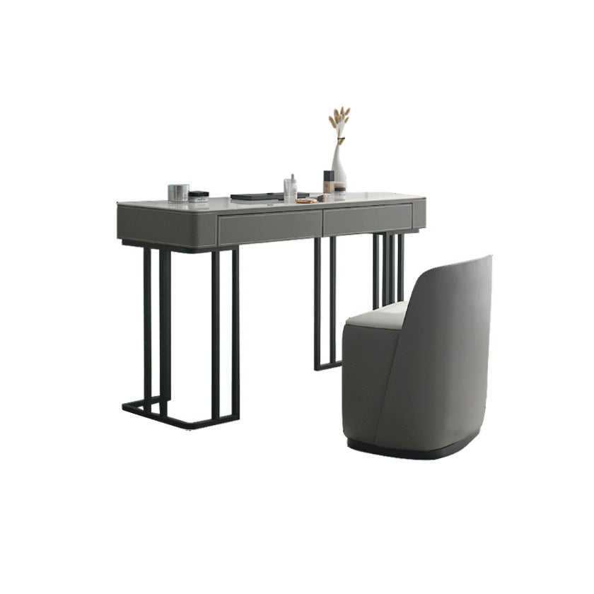 Modern Stone Top Makeup Dressing Table with 2 Drawers for Bedroom