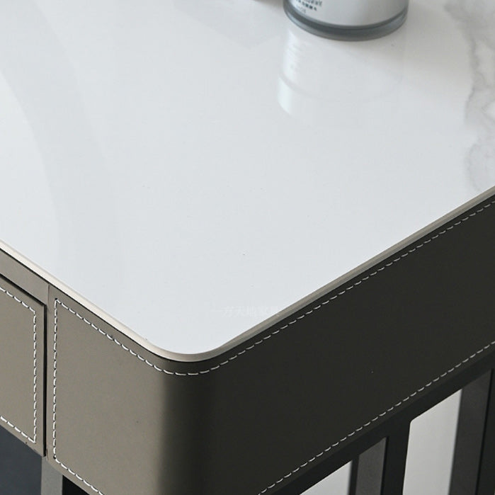 Modern Stone Top Makeup Dressing Table with 2 Drawers for Bedroom