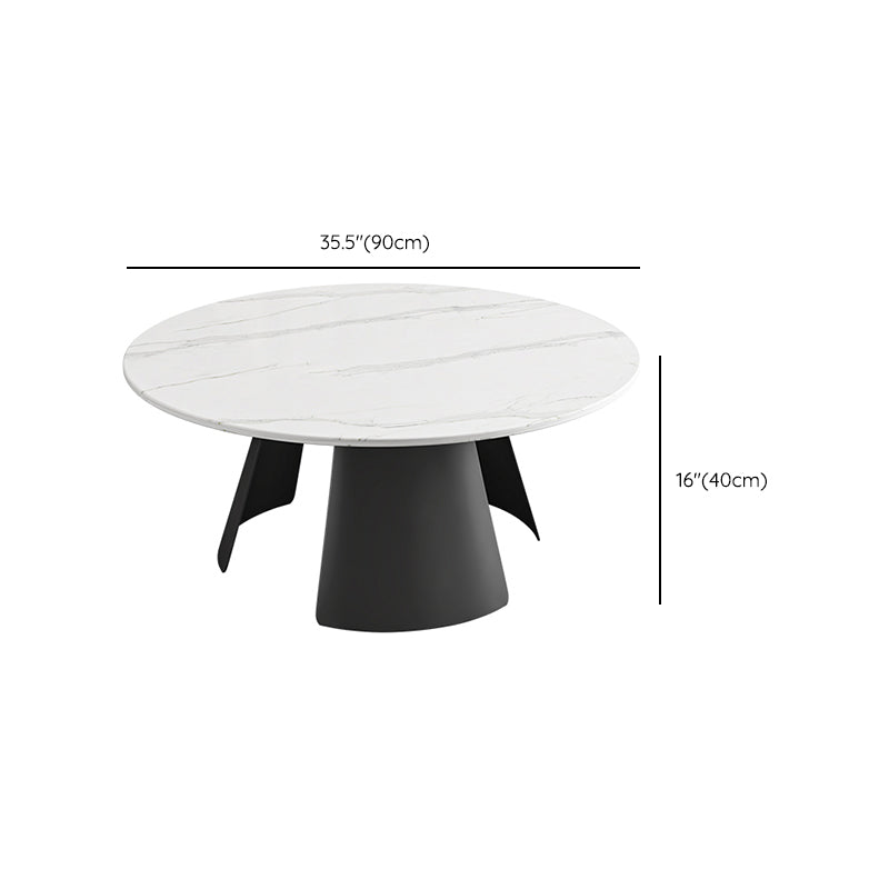 White Round Coffee Table Slate Coffee Table Set with Black Legs