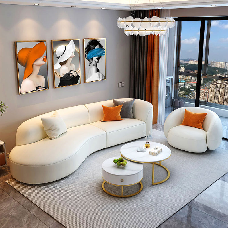 Wooden Sectional Stain-Resistant Sectional Sofa for Living Room